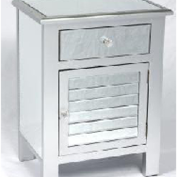 Modern 3 Drawer Mirrored Nightstand