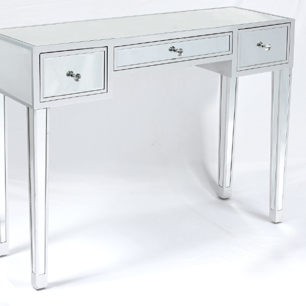 Mirrored 3 drawers console table