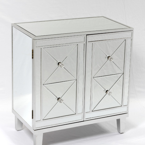 MDF wooden silver mirrored storage cabinet