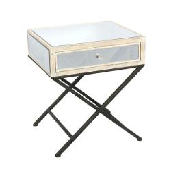 Collier Drawer Mirror Side Table