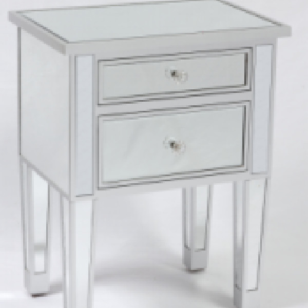 2 Drawers mirror nightstand