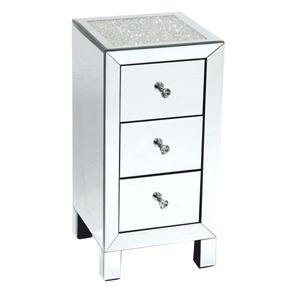 Mirrored 3 drawers cabinet