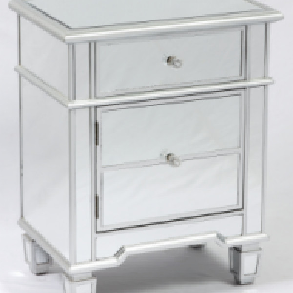 Modern mirrored bedside table